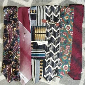 6 Vtg Designer Silk Ties - Lot C - Bellissimo!